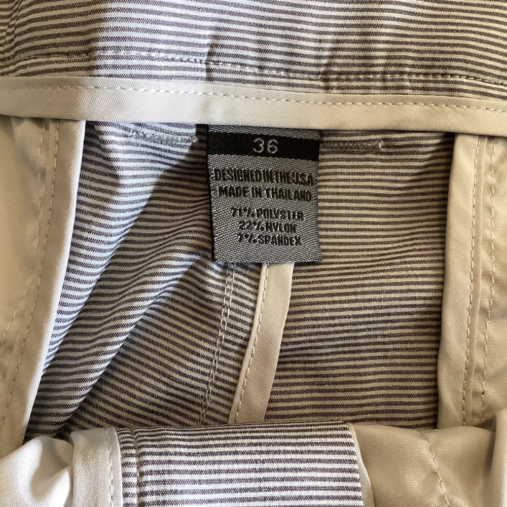 Men’s Lucky Brand Shorts Gray and White Striped Pockets Size 36” Inseam 10” EUC - Picture 4 of 11